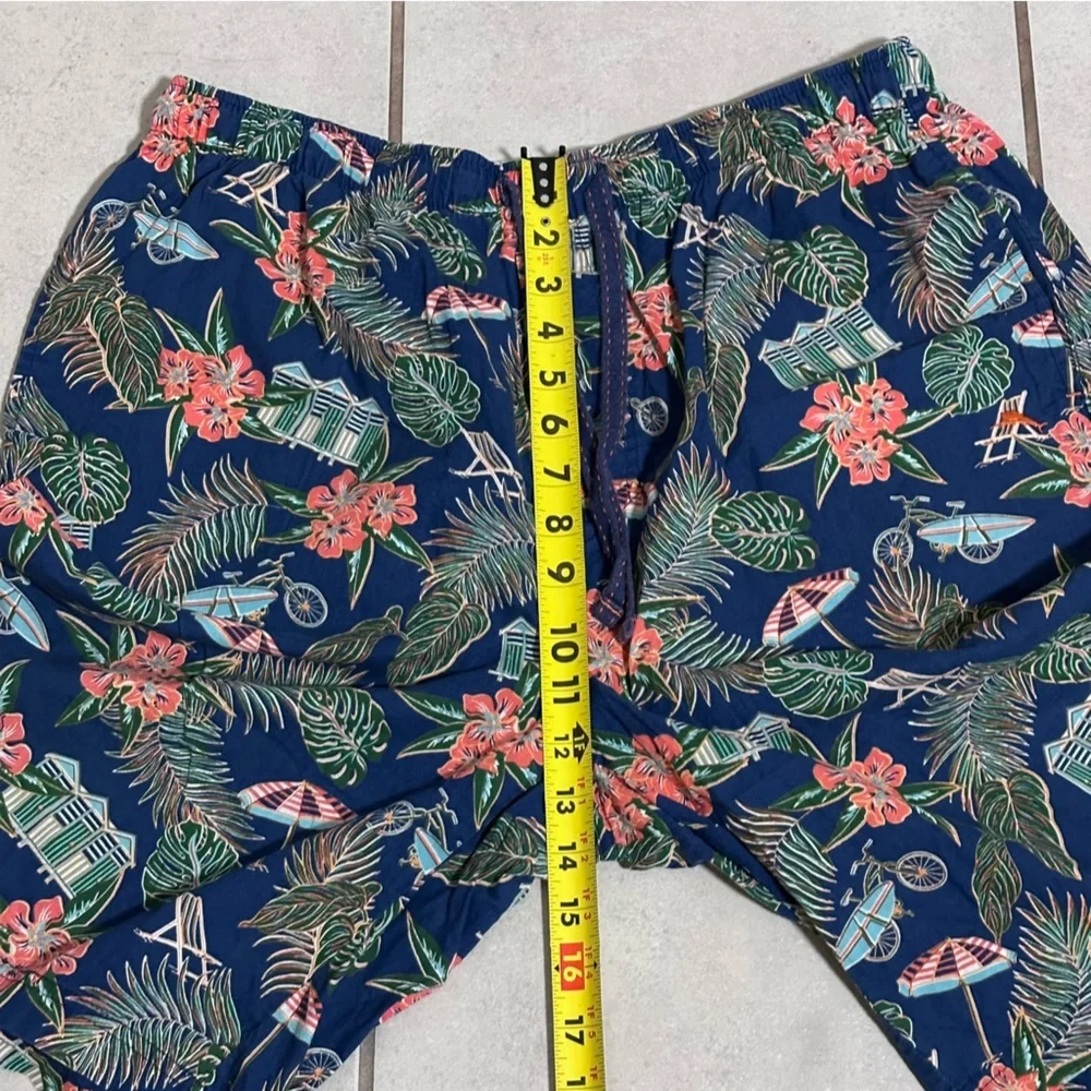 Tommy Bahama Men Scenic Woven Lounge Blue Floral ‎ Swim Trunks Shorts size L